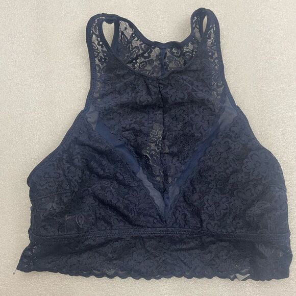 Bundle of Aerie Blue Lace Bralettes Bandeau and High Necklace - Picture 5 of 10
